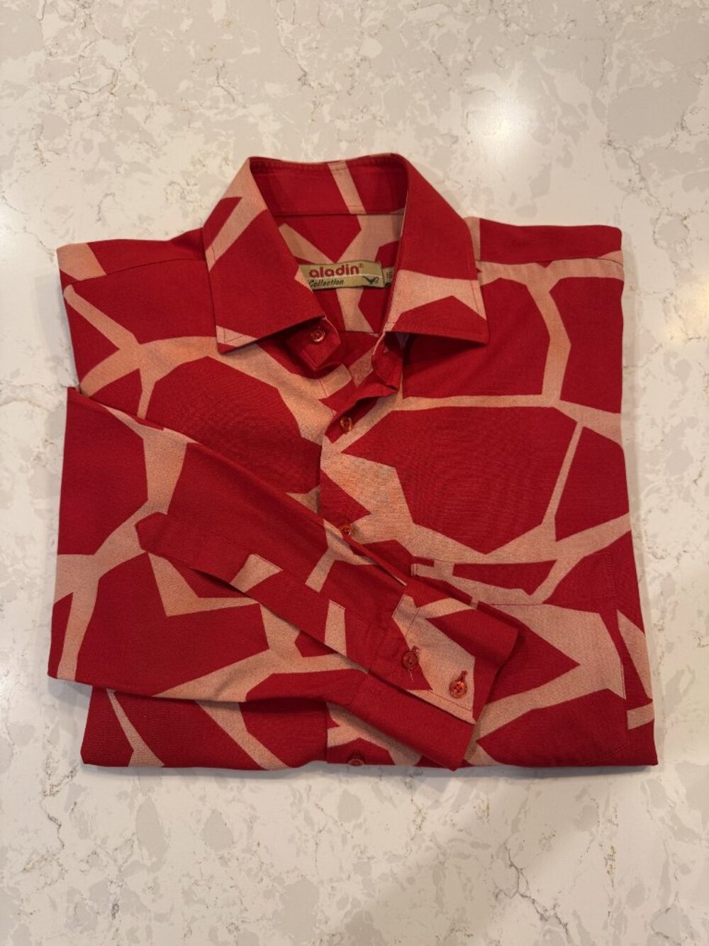 VTG *RARE* 1950's Atomic Geometric 'Aladin' Gold Collection Boutique Men's Shirt